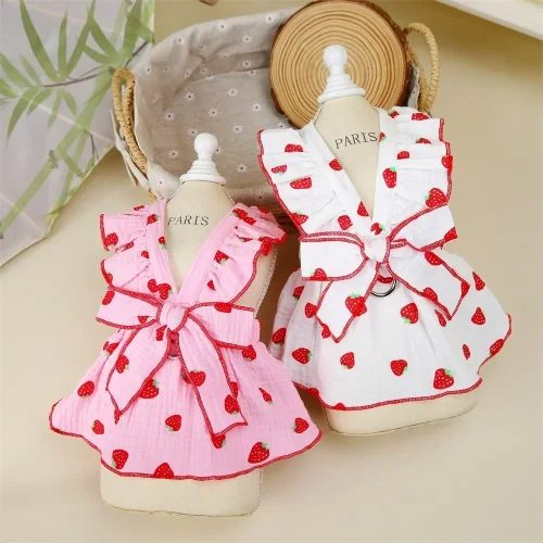 Strawberry Pattern Summer Dress for Dog