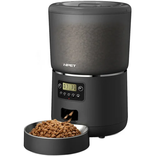 NPET 4L Automatic smart pet feeder for cats dogs Customize healthy food 1-9 portions